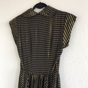 Vintage Gold and Black Stripped Dress